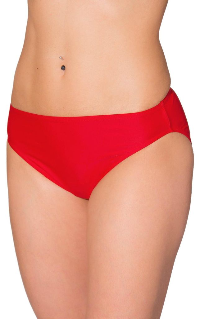 Aquarti Damen Bikini Hose mit mittelhohem Bund, Farbe: Rot, Größe: 38