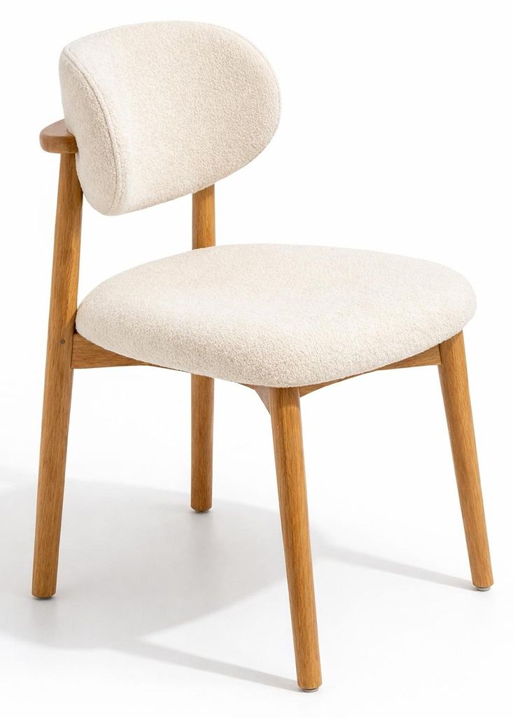 Weißer gepolsterter Esszimmerstuhl Küchenstuhl Designerstuhl Esszimmermöbel