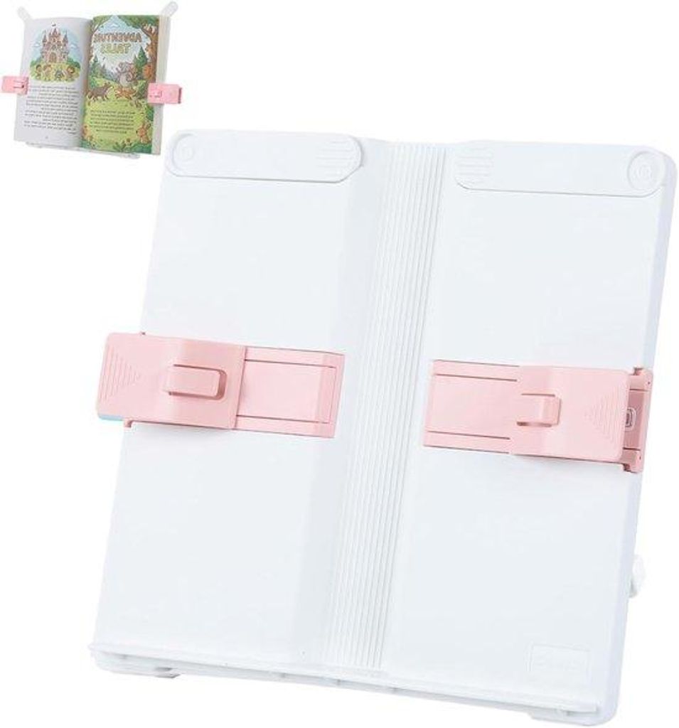 Leesstand für Kinder und Erwachsene, Opvougbare, rote Buchhalter mit Seitenklammer, für Bücher, Zeitschriften und Tablets