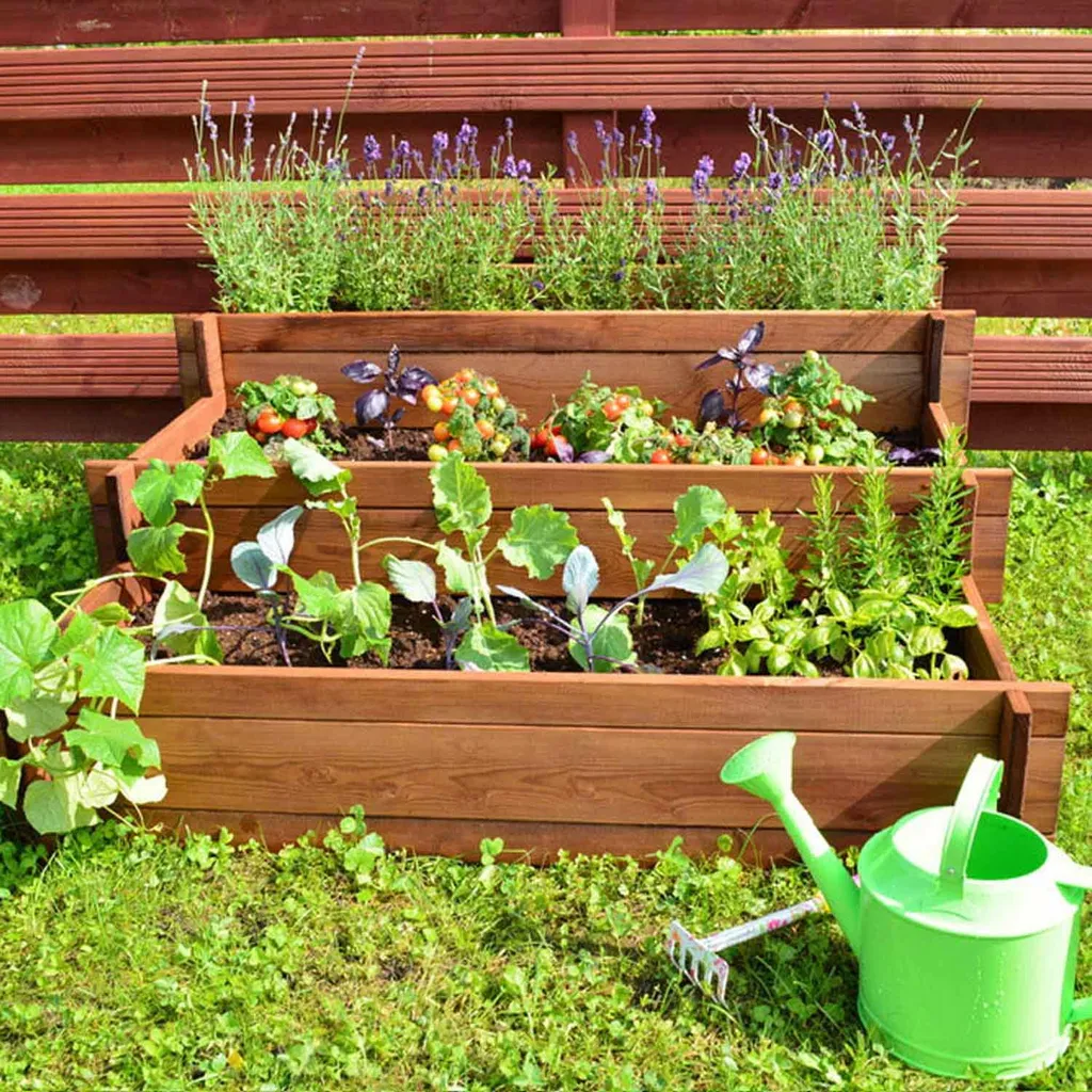 Carré potager bois 3 étages ORTO TRIS structure robuste et durable 80cm