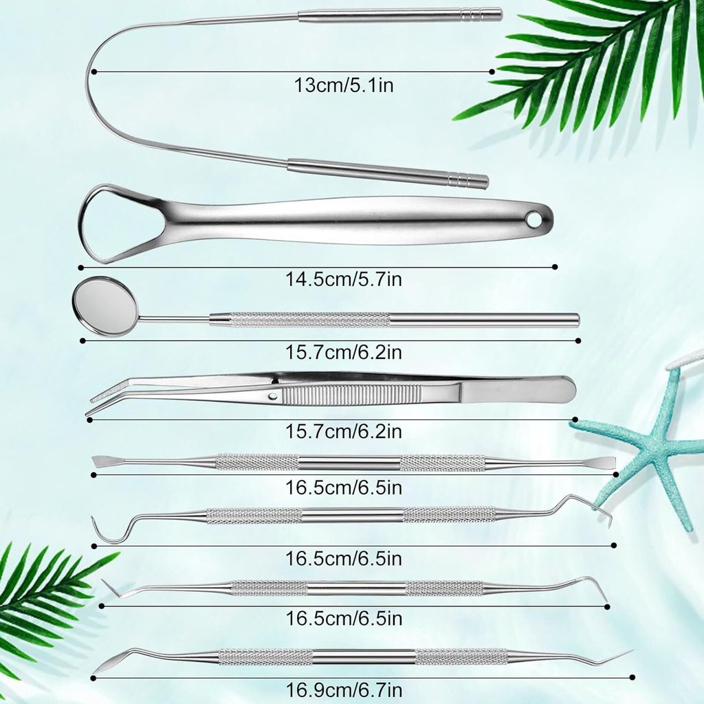 8 Stücke Zahnsteinentferner, Zahnpflegesets, Aus Edelstahl Produktbild 2