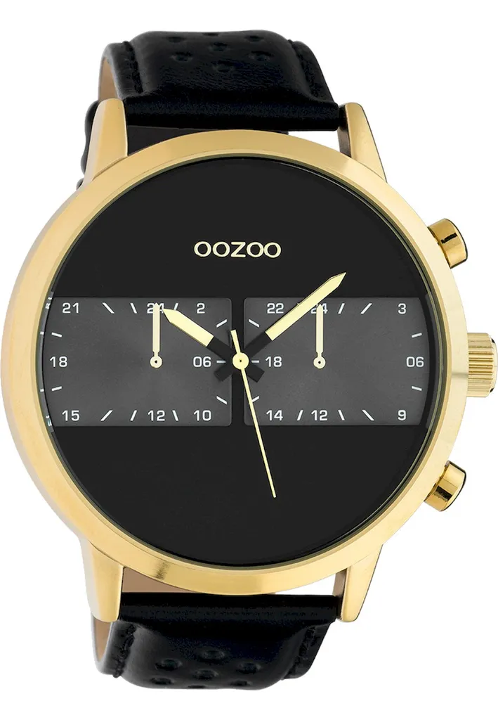 Montre homme Oozoo pour costume et soirée, look élégant noir et or
