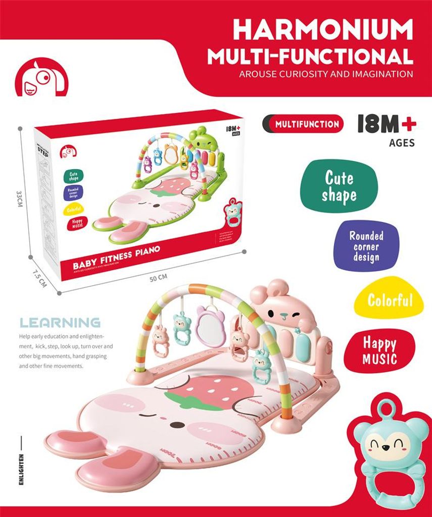 Tapis d'éveil Babygym avec arche de jeux et piano - Centre Image du produit 