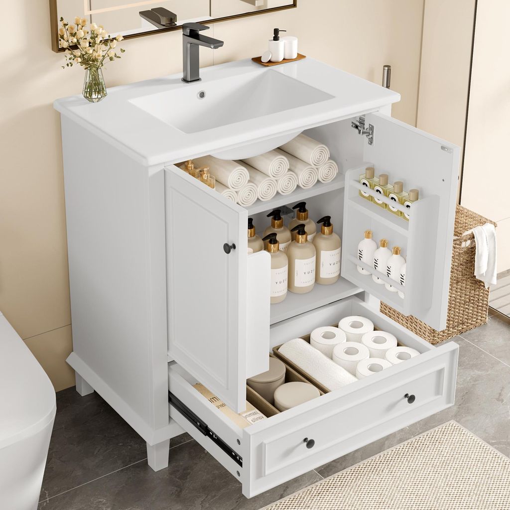 OKWISH Meuble de Salle de Bain avec Vasque Intégrée, 2 Image du produit 