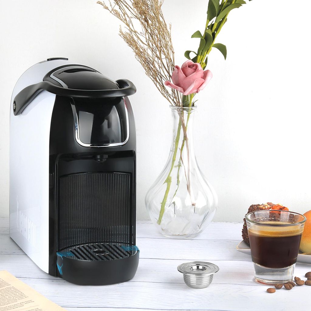 Edelstahl Kaffeekapseln Nachfüllbare Kaffeekapseln mit Löffelbürste Ersatz für Bialetti Maschinen