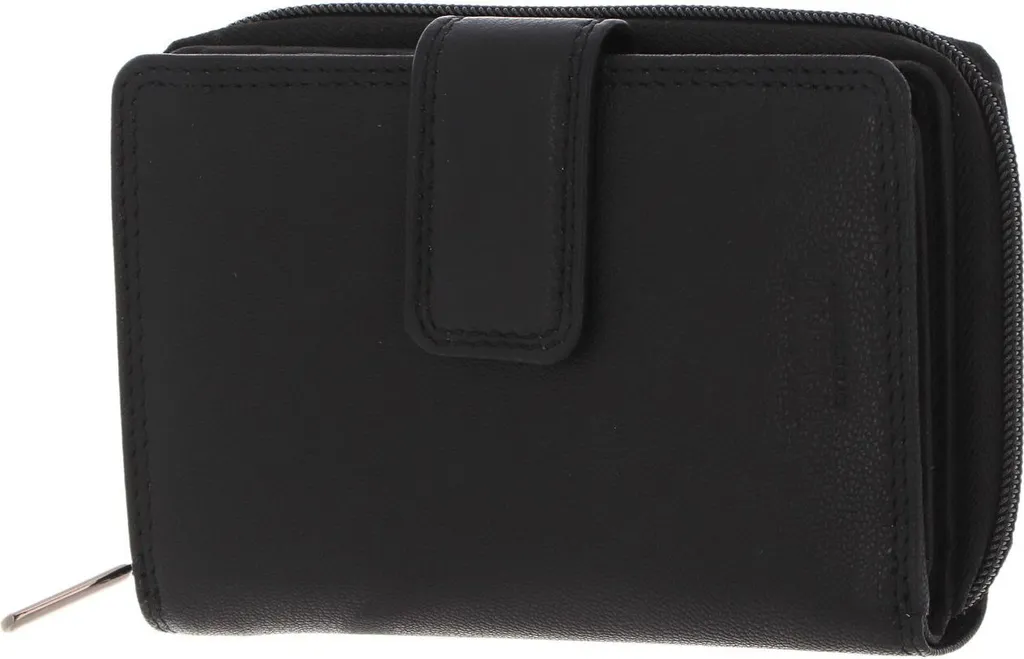 Portafoglio Nero Mano Giulia - Vera Pelle Donna con Zip e 10 Slot
