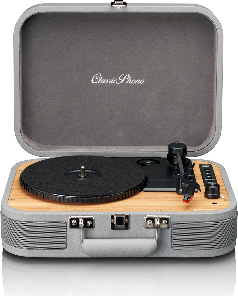 Tourne-disque Bluetooth Classic Phono TT-116GY Gris avec Haut-parleurs