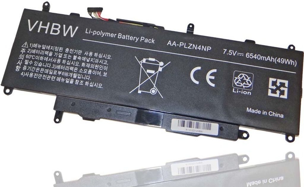 vhbw Akku kompatibel mit Samsung ATIV XE700T1C-AB2AU, XE700T1C-G01DE, XE700T1C-AB1AU, XE700T1C-G02IT Notebook (6540 mAh, 7,5 V, Li-Polymer)