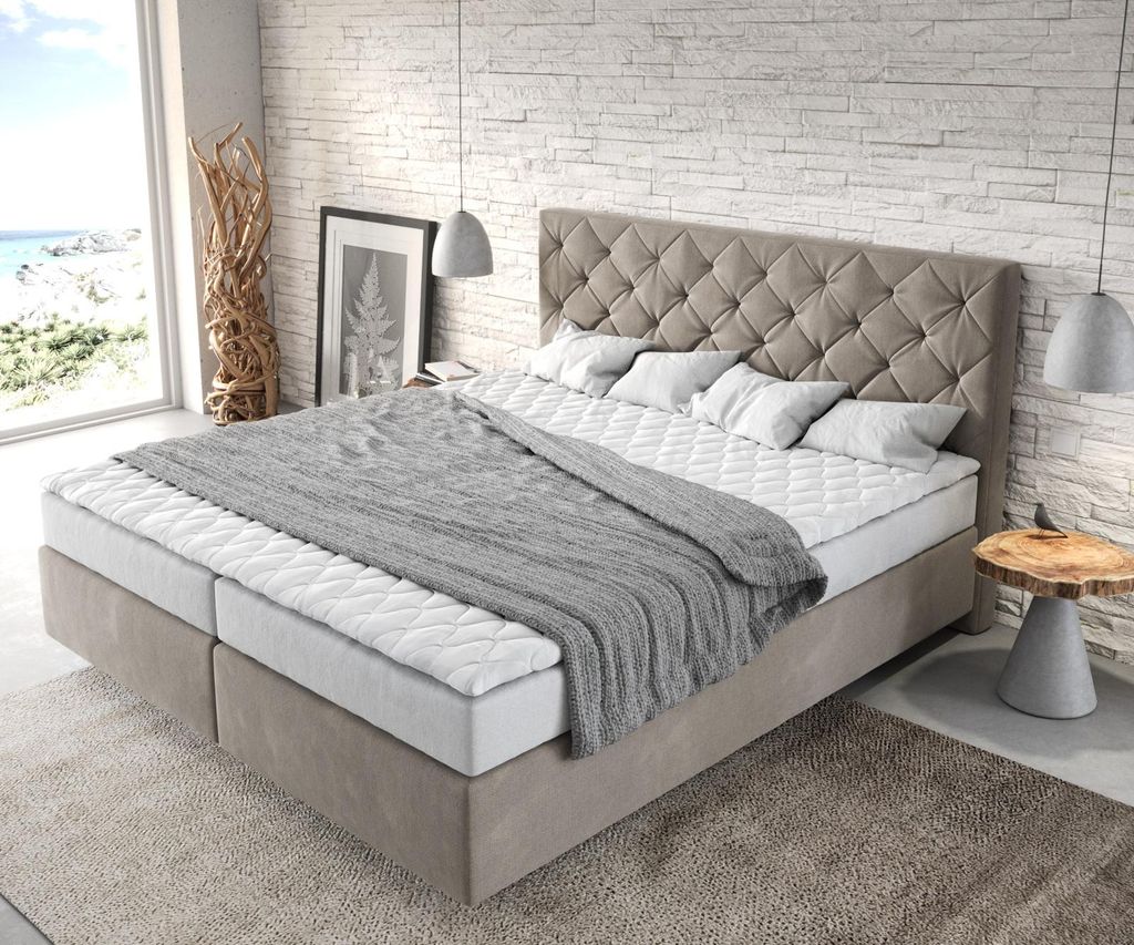 DELIFE Boxspringbett Dream-Great 180x200 cm Mikrofaser