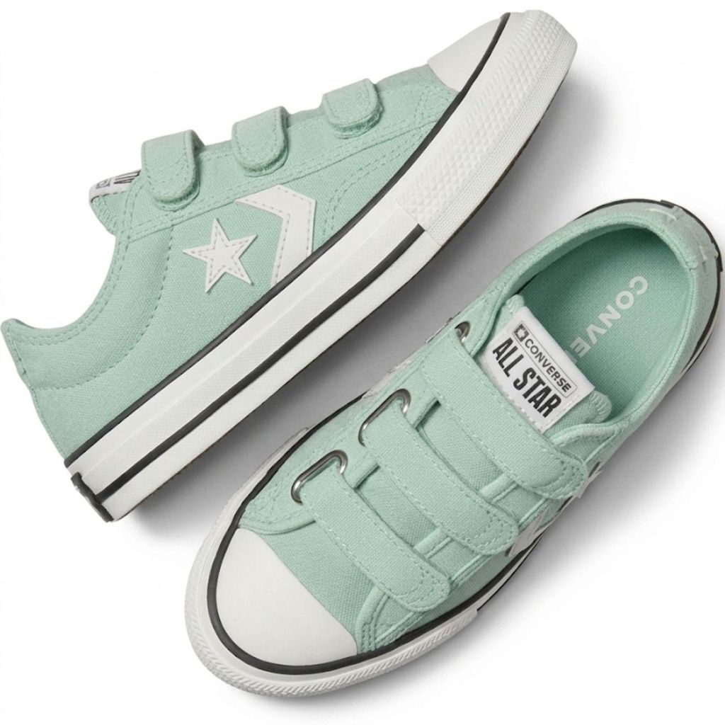 Converse Star Player 76 Kinder Turnschuhe Klettverschluss Wildleder mint Schuhe 35
