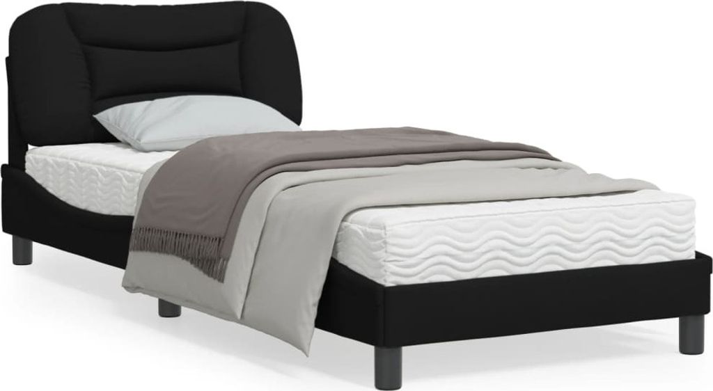 CLORIS Bettgestell mit Kopfteil Schwarz 80x200 cm Stoff 2024