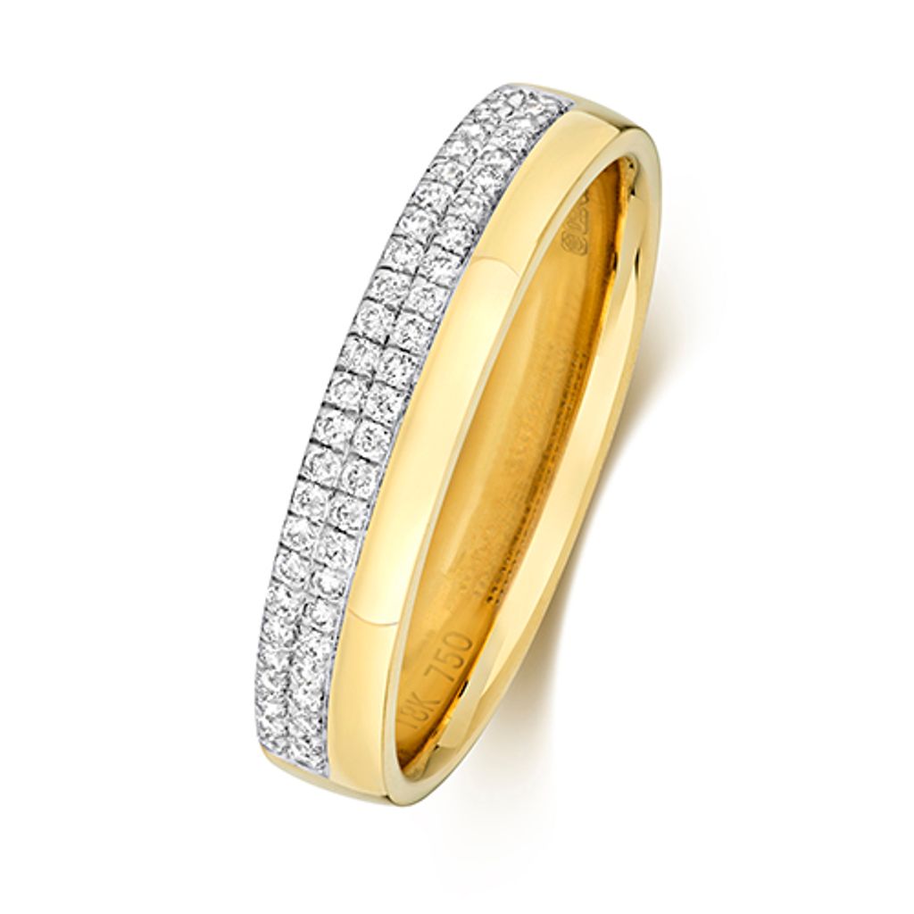 9 Karat (375) Gold 4mm Court Form Damen - Diamant Trauring/Ehering/Hochzeitsring Brillant-Schliff 0.20 Karat HI - I1, 57 (18.1); TRS380429KYRSP