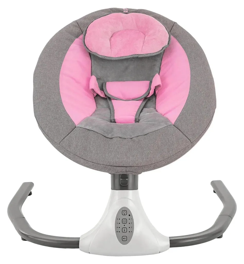 Balançoire bébé rose avec bascule automatique et télécommande sans fil