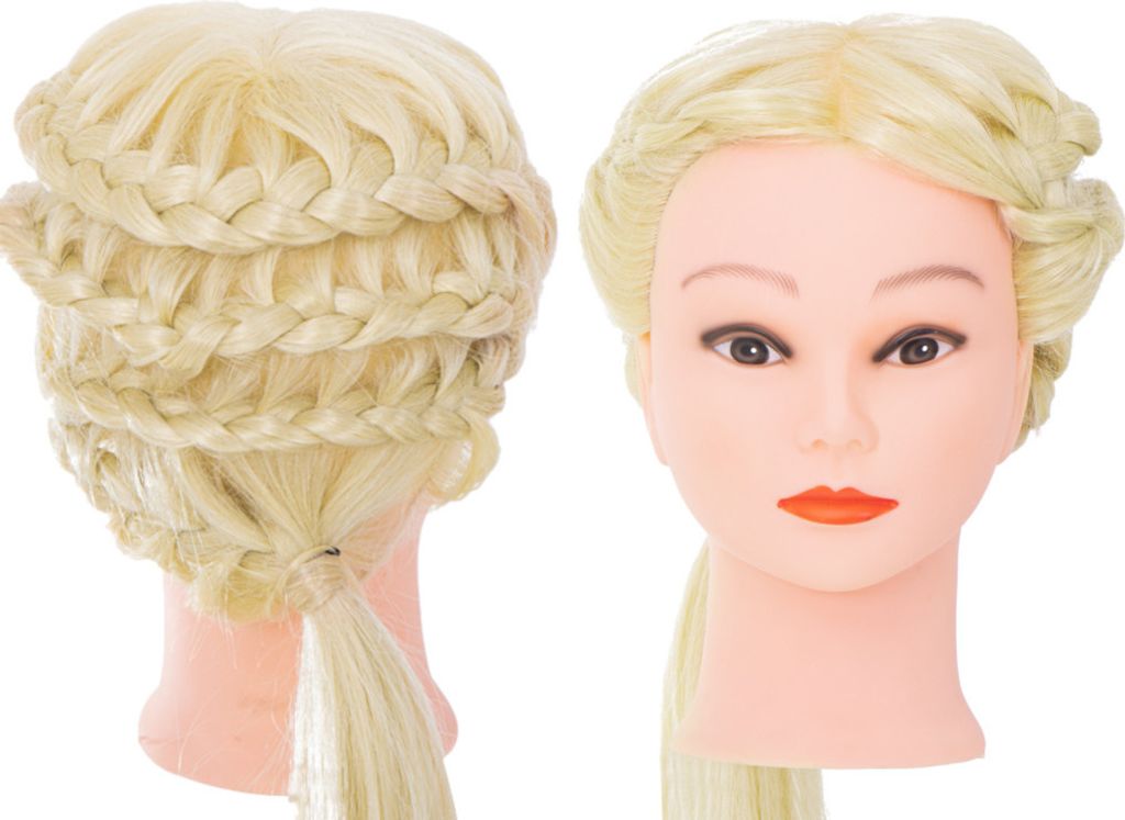 Głowa treningowa fryzjera, naturalne blond włosy Zdjęcie produktu 