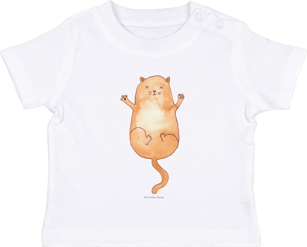 Mr. & Mrs. Panda T-Shirt Katze Umarmen 0. - 6. Monat - Weiß - Geschenk, Katzen, Liebe, Baby Top, Familie, Kinder Oberteil, Kleinkind, Cat, Cats, B...