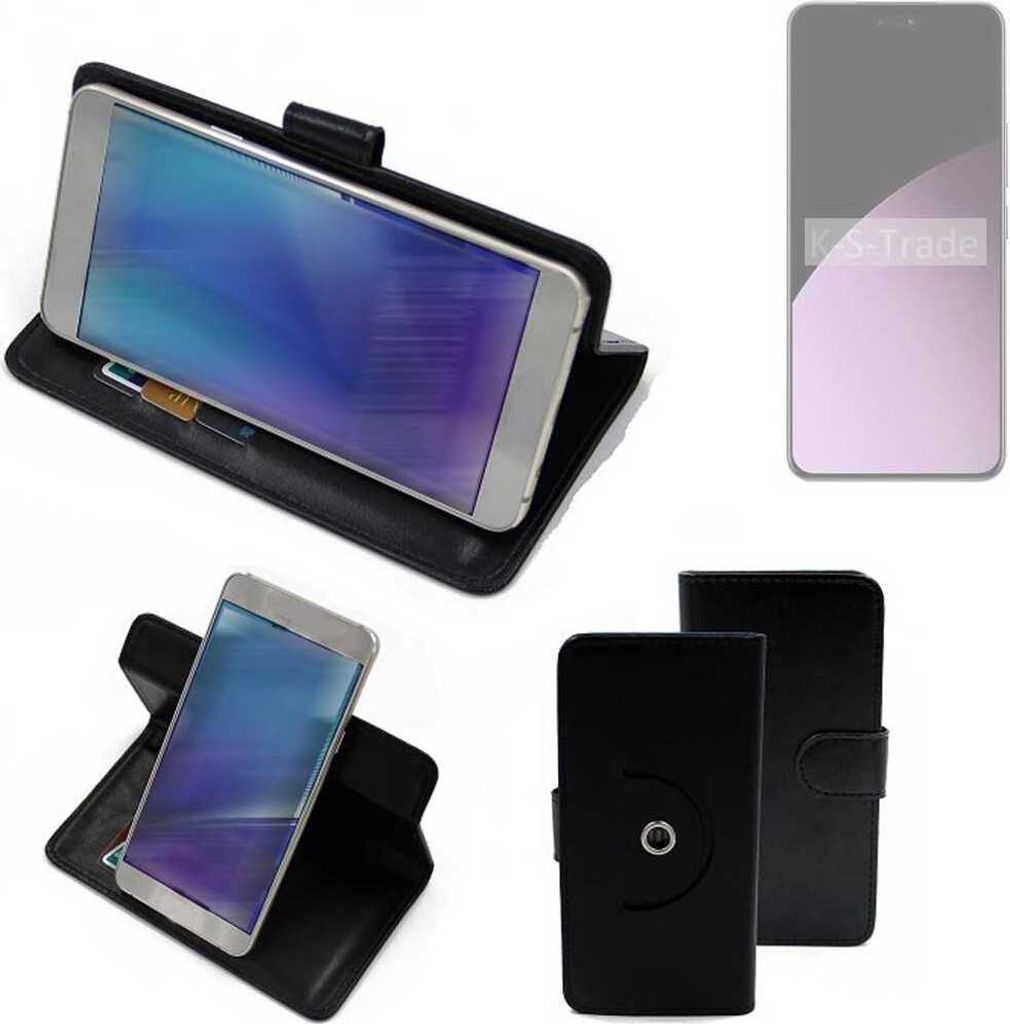 K-S-Trade Case Schutzhülle Handyhülle kompatibel mit Xiaomi 14 Civi Flipcase Smartphone Cover Handy Schutz Tasche Klapphülle Walletcase schwarz