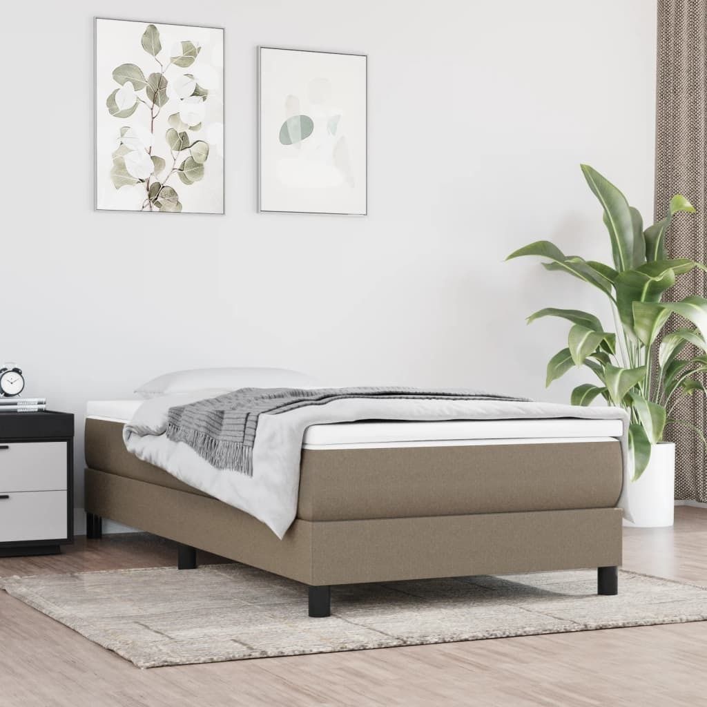"Rabatt" Boxspring-Bettrahmen 2 Personen - Schlafzimmerbett - Taupe 90x200 cm Stoff - Klassische Betten CC4519