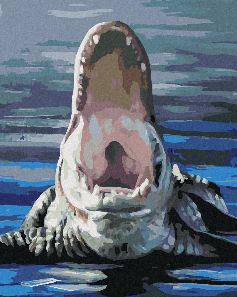 Zuty - Malen nach Zahlen - ALLIGATOR MIT OFFENEM MAUL IM WASSER (D. RUSTY RUST), 40x50 cm, ohne Keilrahmen