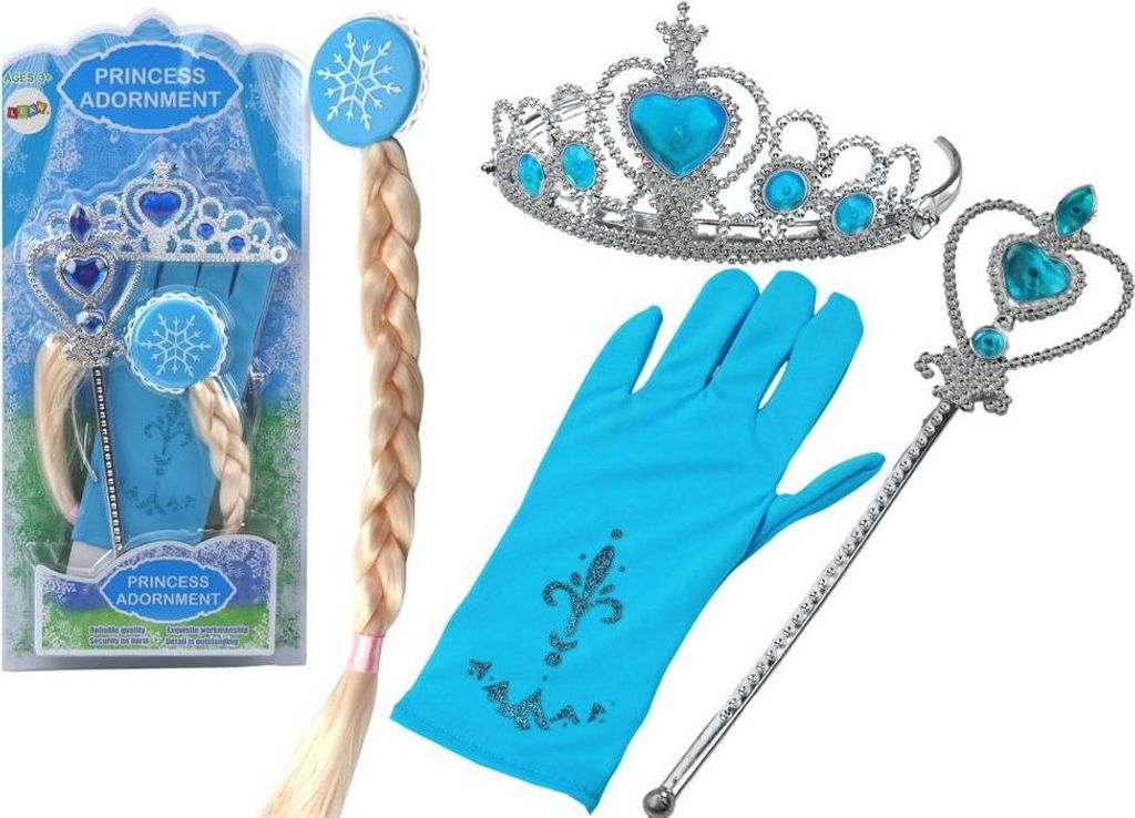 Prinzessin Zubehör Set Prinzessin Zauberstab Handschuh Krone Schneekönigin