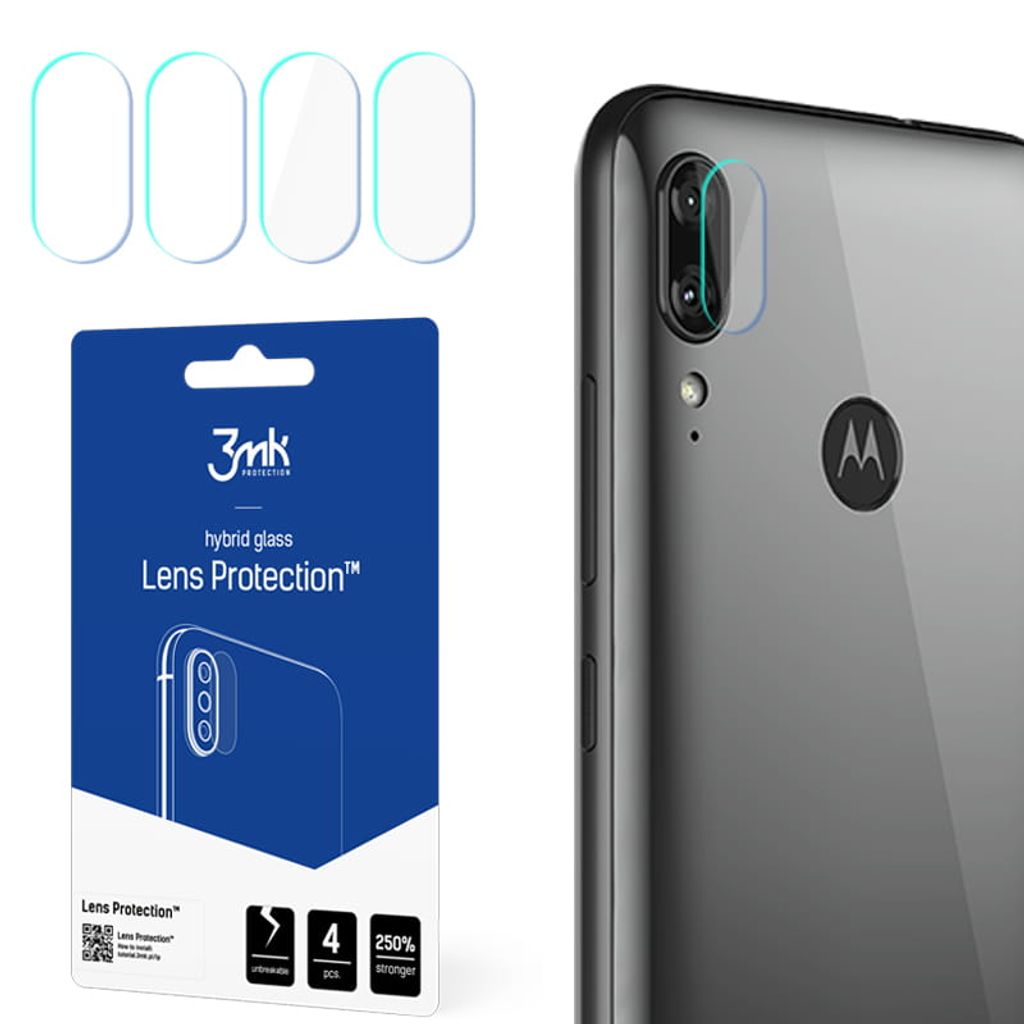 3mk Hybridglas Lens Protection für Motorola Moto E6 Plus Kamera Objektiv Kameralinse 0,16mm 6H (4 Stück)