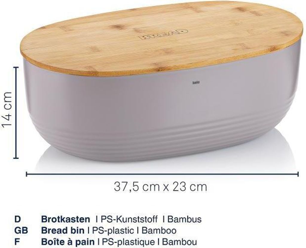 KELA Brotkasten Namur PS-Kunststoff beige 37,5x23,0x14,0cm Produktbild 4