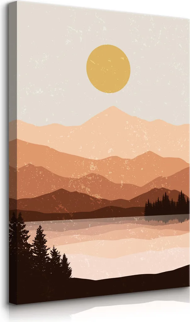 Paesaggio Montagna Boho Muralo 70x100 - Tela Decorativa Ufficio