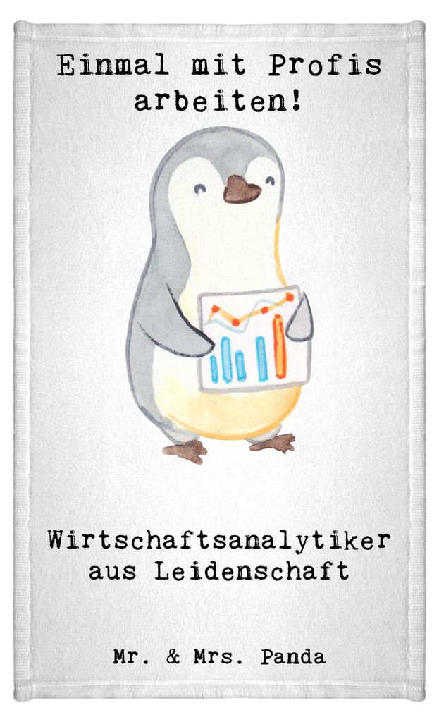 Mr. & Mrs. Panda Handtuch Wirtschaftsanalytiker Leidenschaft - Weiß - Geschenk, baumwolle, Gästetuch, Kleines, Frotteetuch, Baumwollhandtuch