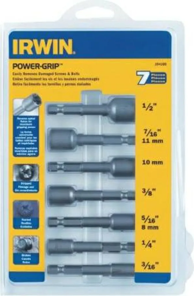 Extracteurs de vis à spirale Irwin 7Pcs 3/16"-1/2" haute résistance