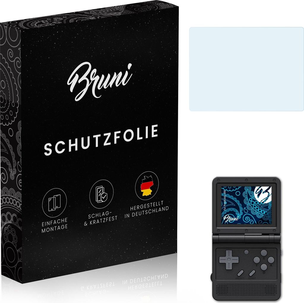 Bruni Basics-Clear 2x Schutzfolie kompatibel mit PowKiddy v90 Folie