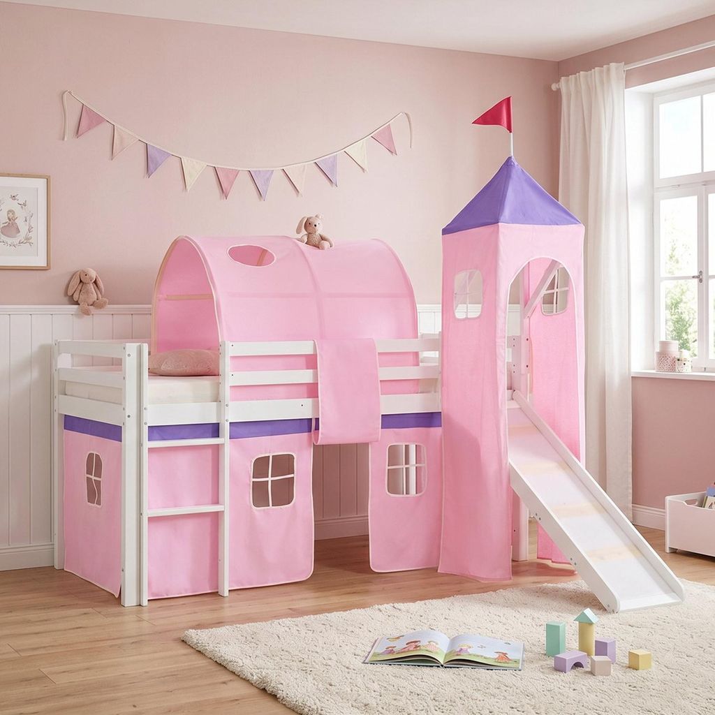 Homestyle4u Hochbett 90x200 Set mit Matratze ® Standard 100 Produktbild 