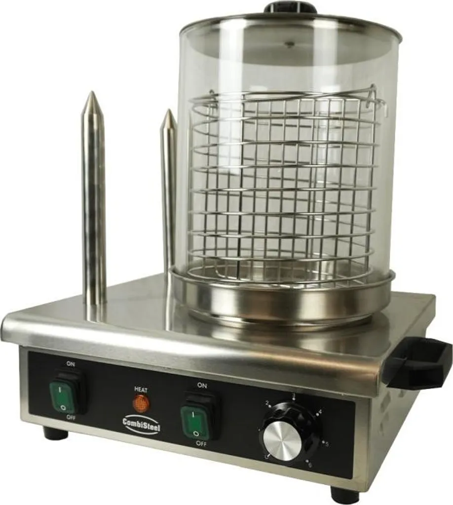 Machine hot-dog 2 chauffe-pains inox - Cuisson vapeur et design compact - 2