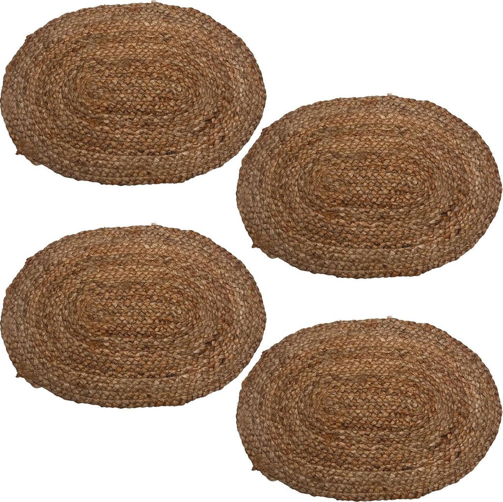 4er Set Platzsets aus geflochtener Jute 35x50 cm