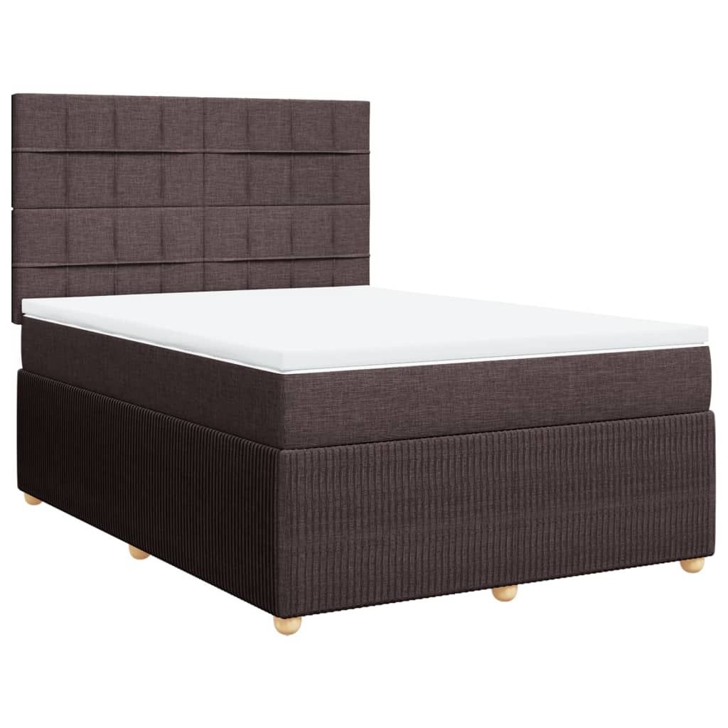 Boxspringbett mit Matratze Dunkelbraun 140x200 cm Stoff Produktbild 