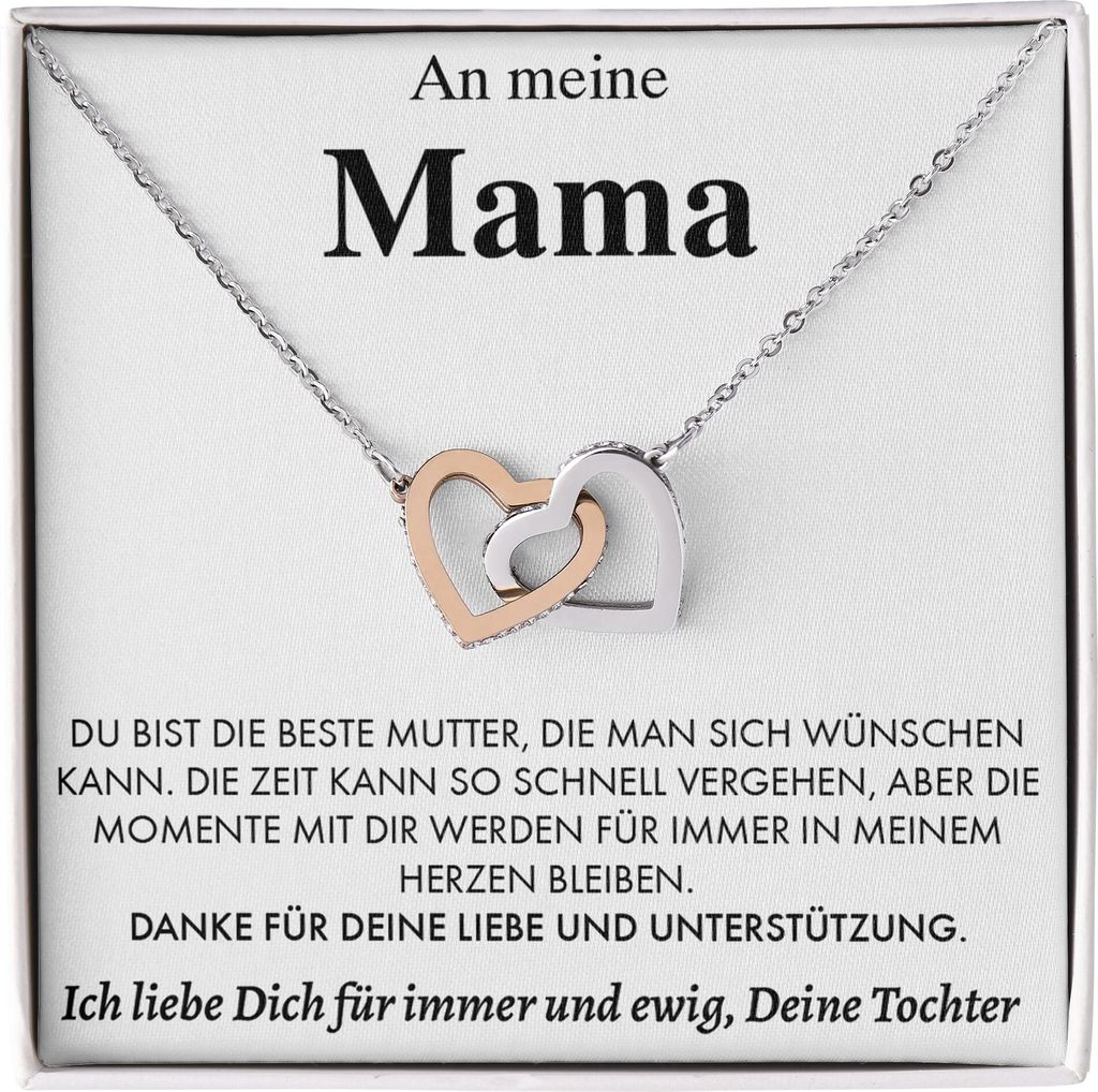 An meine Mama - Verbundene-Herzen-Halskette für Damen - Produktbild 