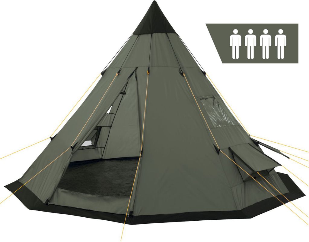 CampFeuer Tipi Zelt Spirit für 4 Personen | Olivgrün | 3000 Produktbild 1