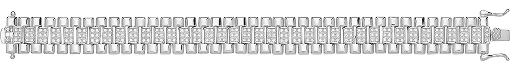 Gourmette Homme Large en Argent et Zirconium 22cm - Bijou de Qualité