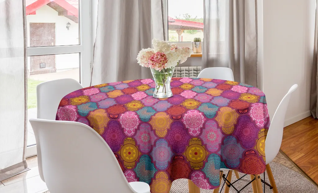 ABAKUHAUS Viola Mandala Tovaglia, Psychedelic Boho, Rettangolare per