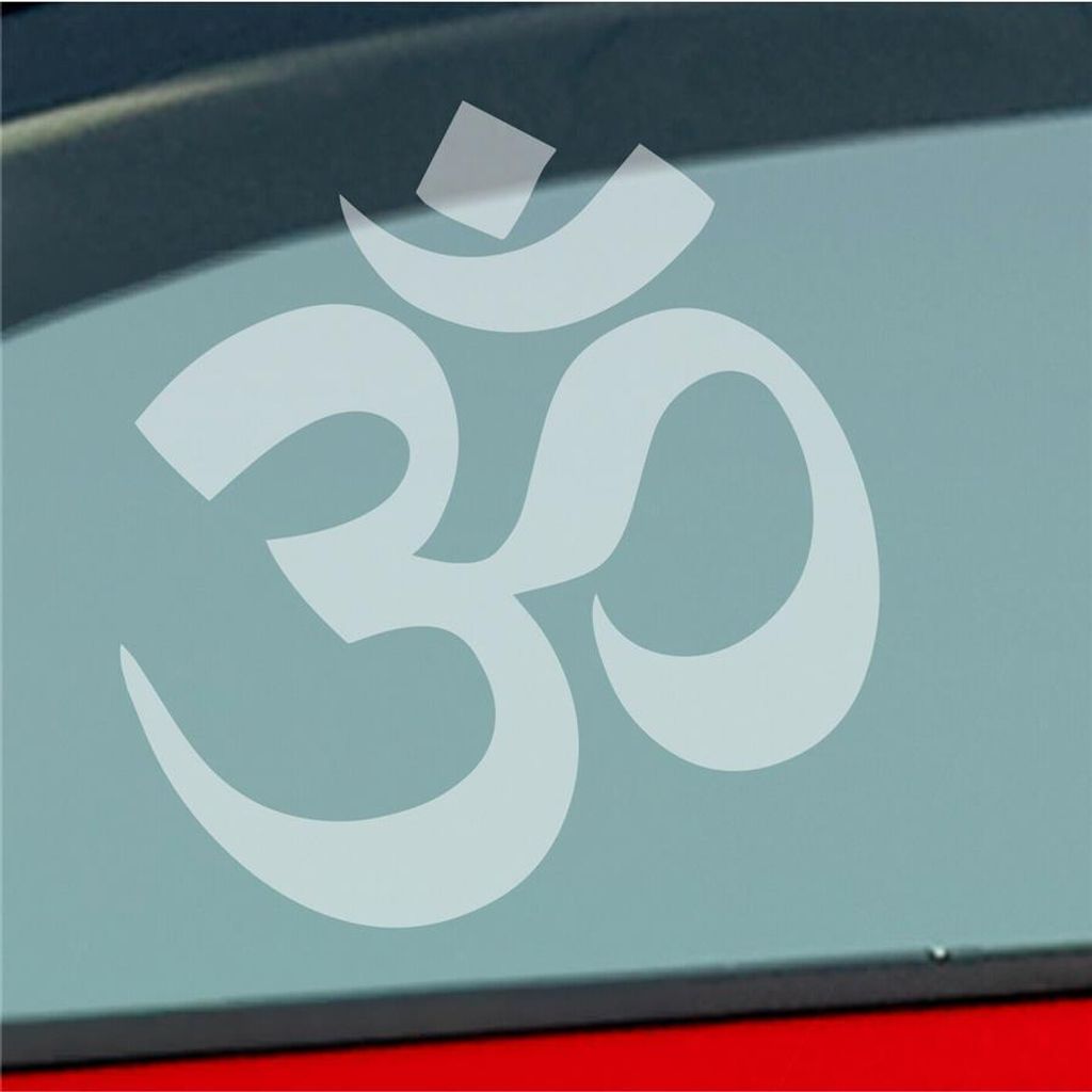 Auto Aufkleber Om Hinduismus Hindu Zeichen Symbol 10x10 cm Milchglas Sticker Heckscheibenaufkleber