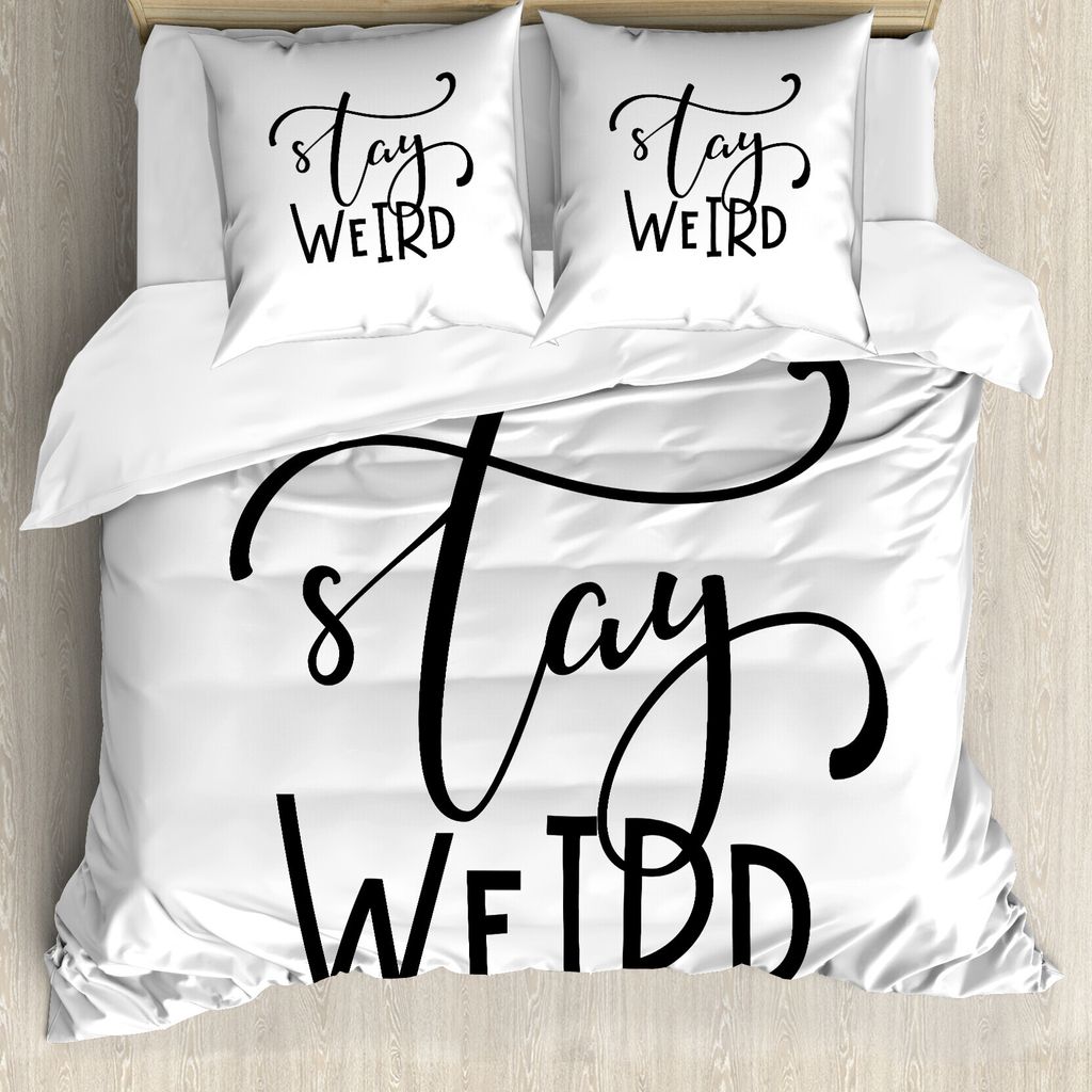 ABAKUHAUS Bleib verrückt Bettbezug Set für Einzelbetten, Sei getreu, wer du bist, Milbensicher Allergiker geeignet mit Kissenbezug, 155 cm x 220 ...
