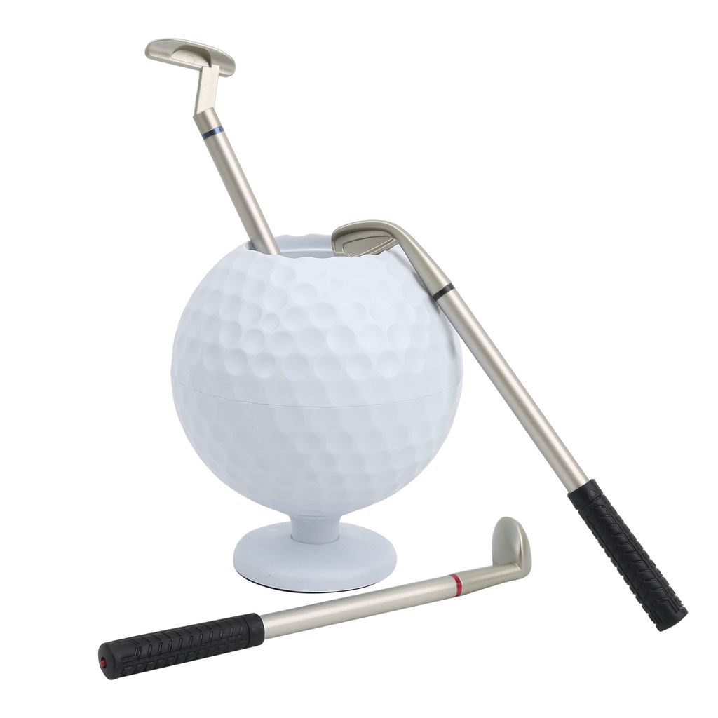 Golf Ball Pen Holder,Golf Desktop Gift,Mini Golf Ball Pen Holder,Golf Pen Holder with Golf Pen,Golf Ball Model Pen Holder,Golf Pen Holder Set