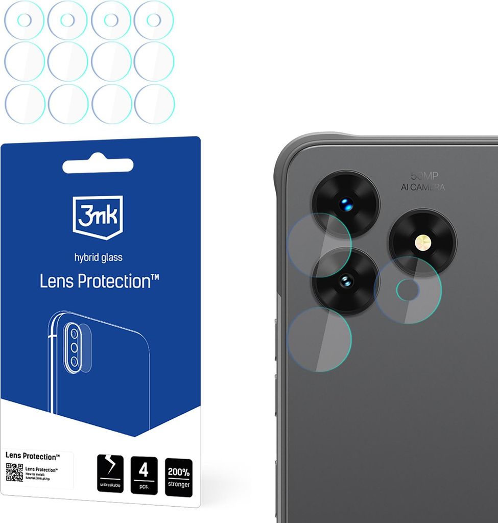 3mk Hybridglas Lens Protection für MyPhone Hammer Blade Va 5GKamera Objektiv Kameralinse 0,16mm 6H (4 Stück)