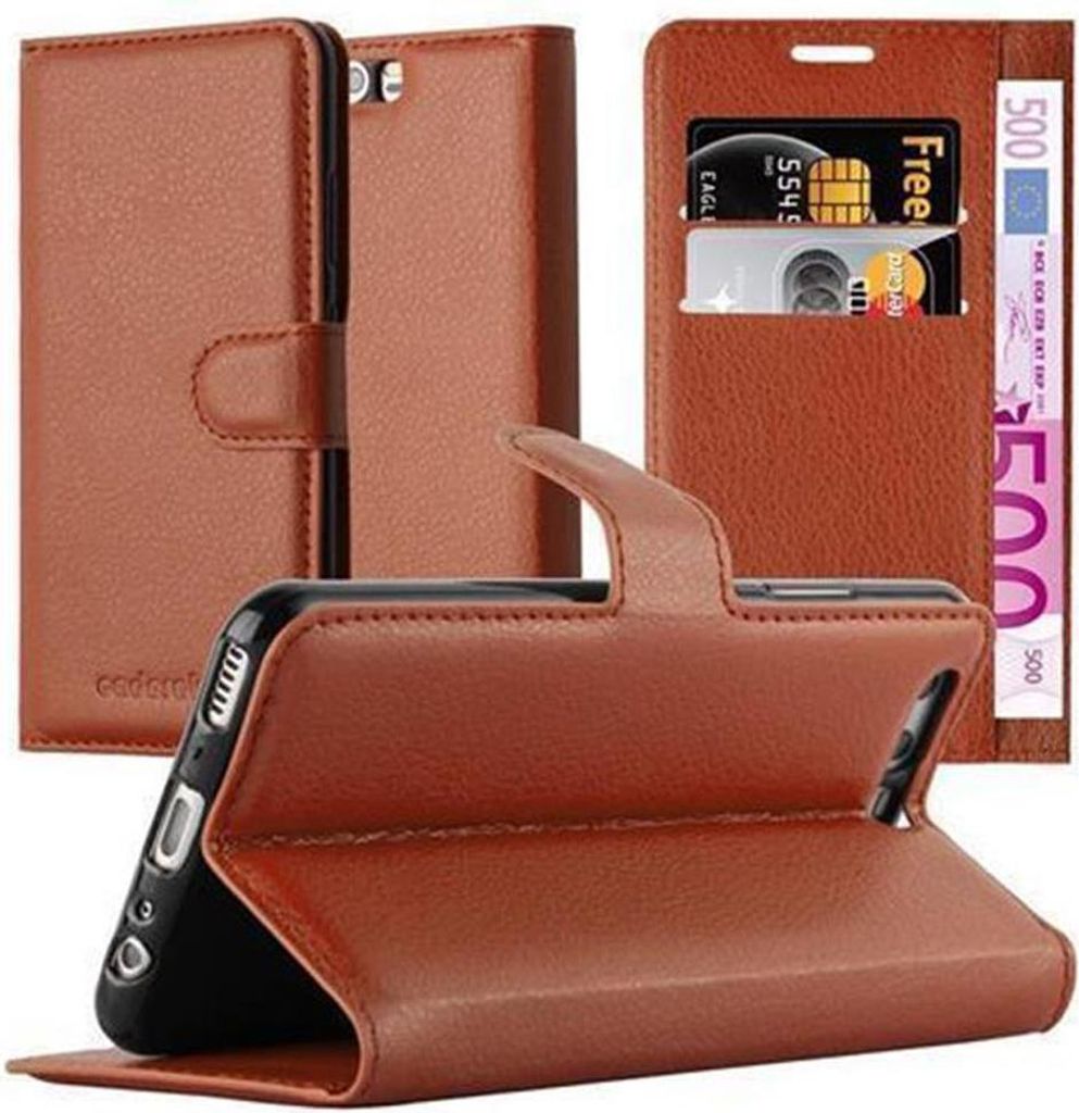 Cadorabo Hülle für Huawei P10 PLUS Schutz Hülle in Braun Handyhülle Etui Case Cover Magnetverschluss