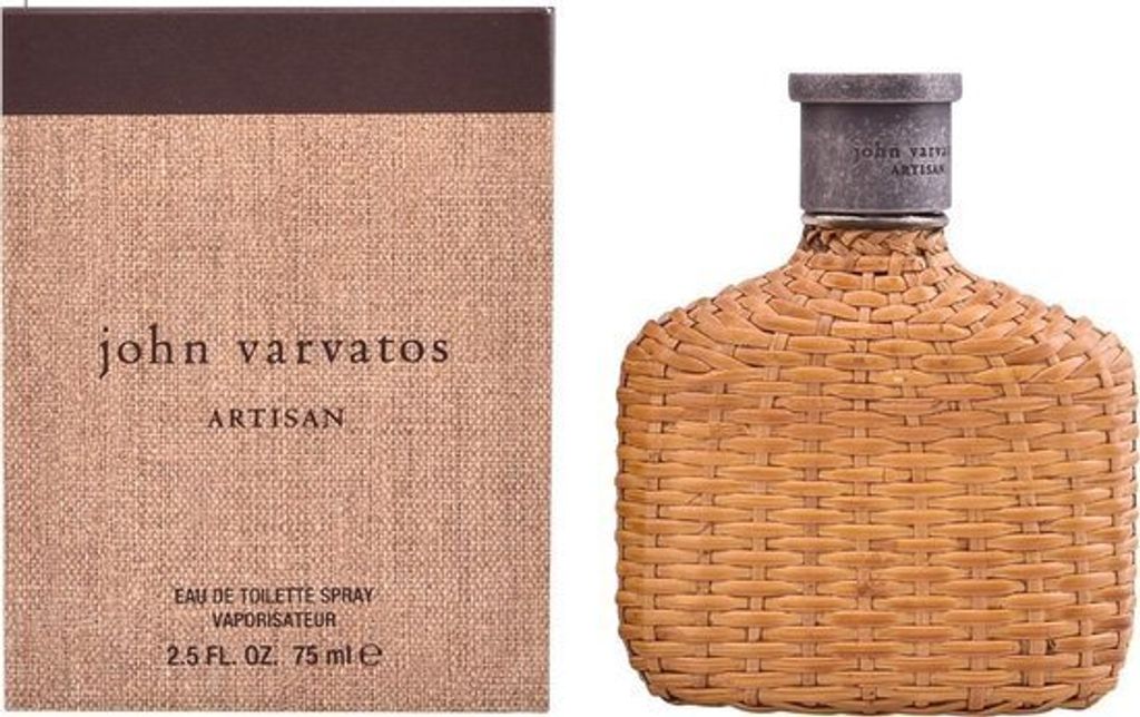 A product shot of John Varvatos Artisan Eau de Toilette and its packaging.