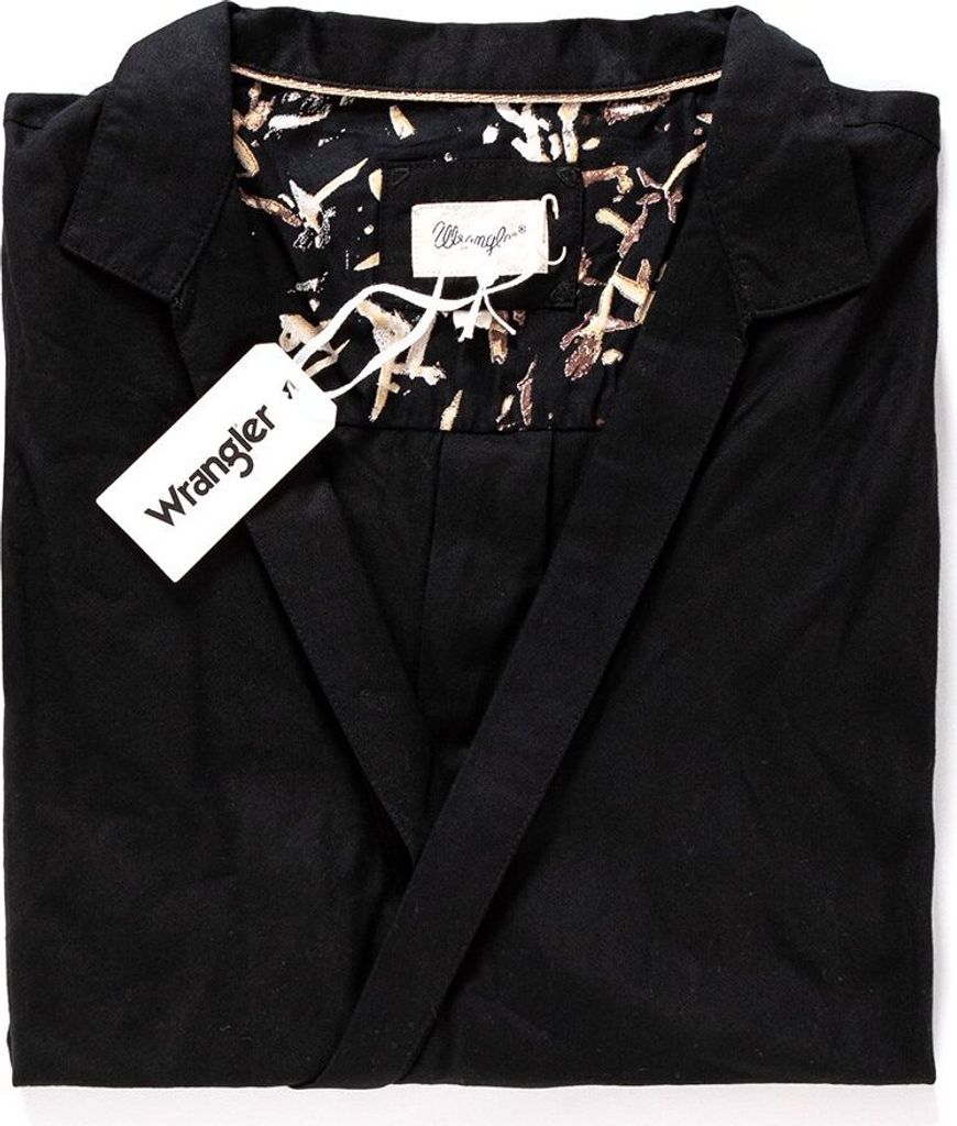 Hemd Wrangler L/S Wrap Shirt Schwarz W5180BD01