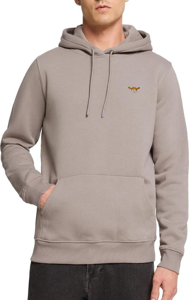 Spreadshirt Pippi Langstrumpf Portrait Stick Herren Premium Hoodie, XS, Taupe