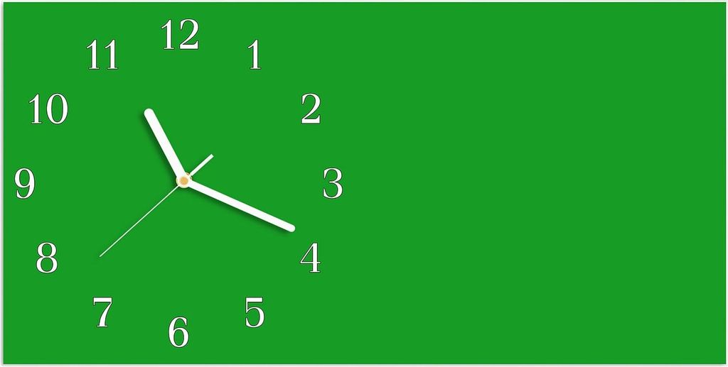 Wanduhr aus Glas mit Motiv Grasgrüner Hintergrund- 60 x 30 cm - inkl. Aufhängesystem