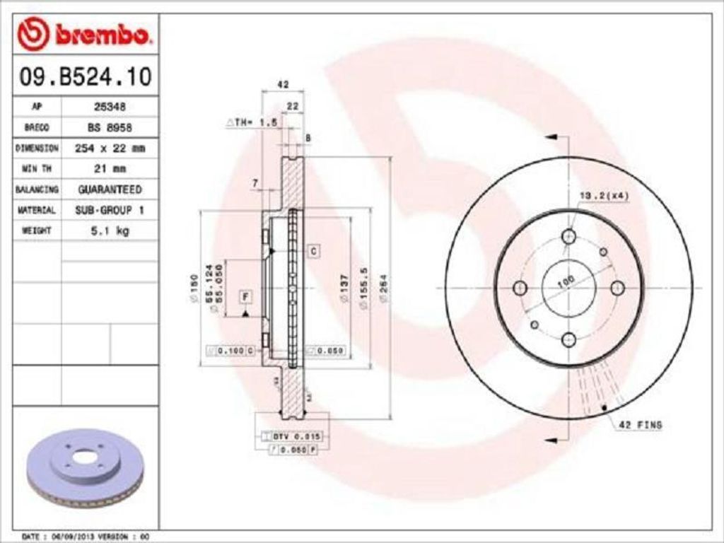 Bremsscheibe BREMBO 09.B524.10
