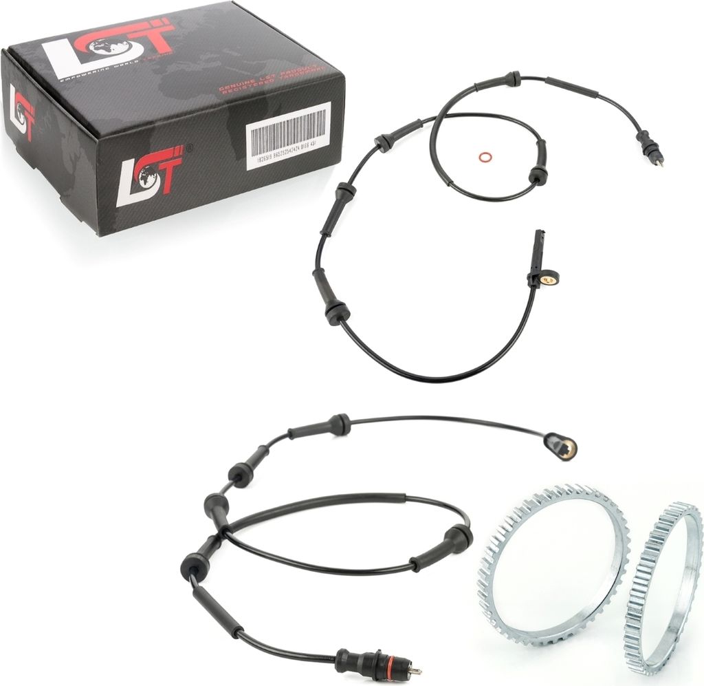 2x ABS-Sensor und ABS-Ring Set Vorderachse 44 Zähne für RENAULT LAGUNA I