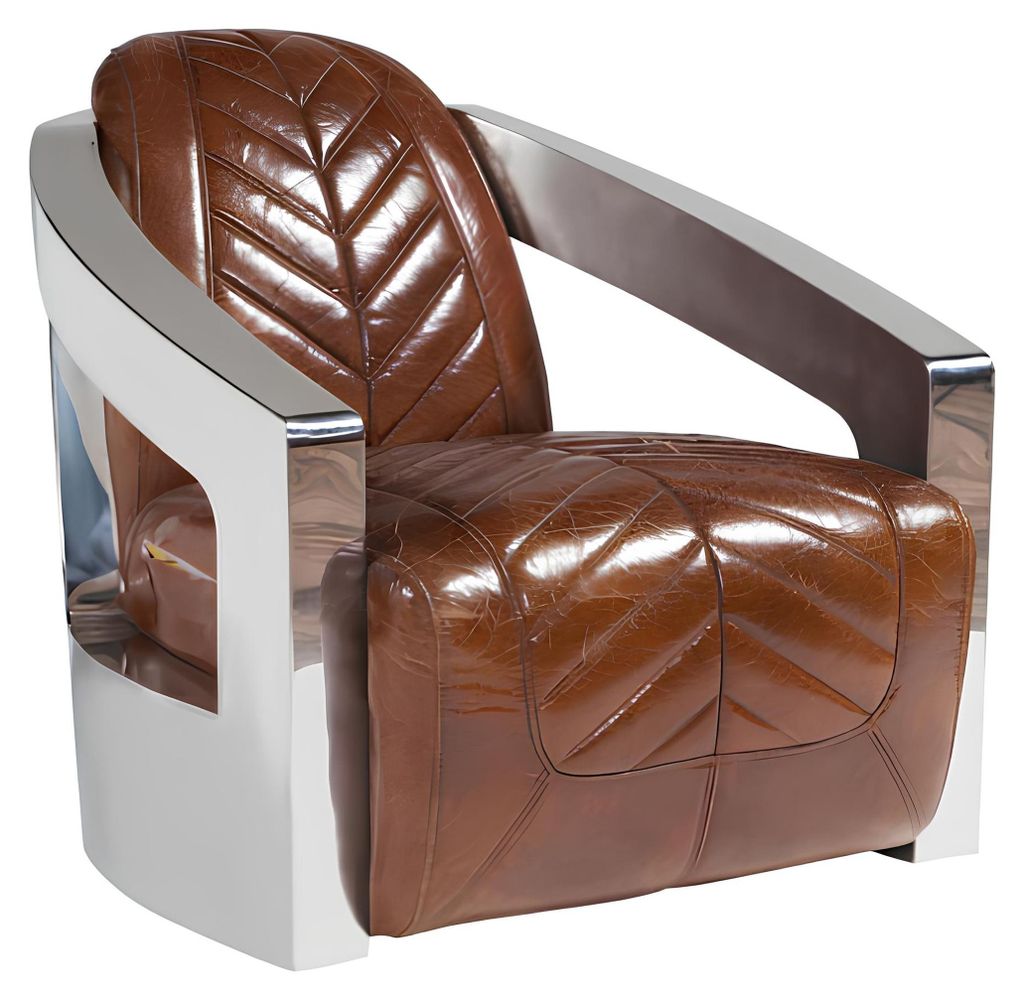 Vintage Retro Stuhl Leder Sessel Lounge Club Design Luxus Möbel Flugzeug Flieger