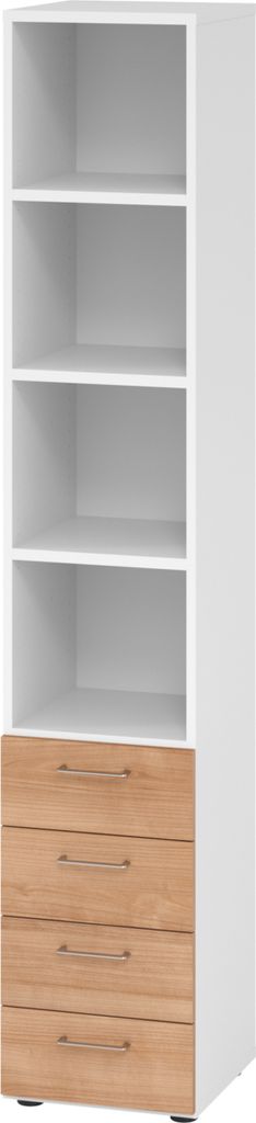 Hammerbacher Regal 6OH 4Schübe ws/Nussbaum 4032062324974